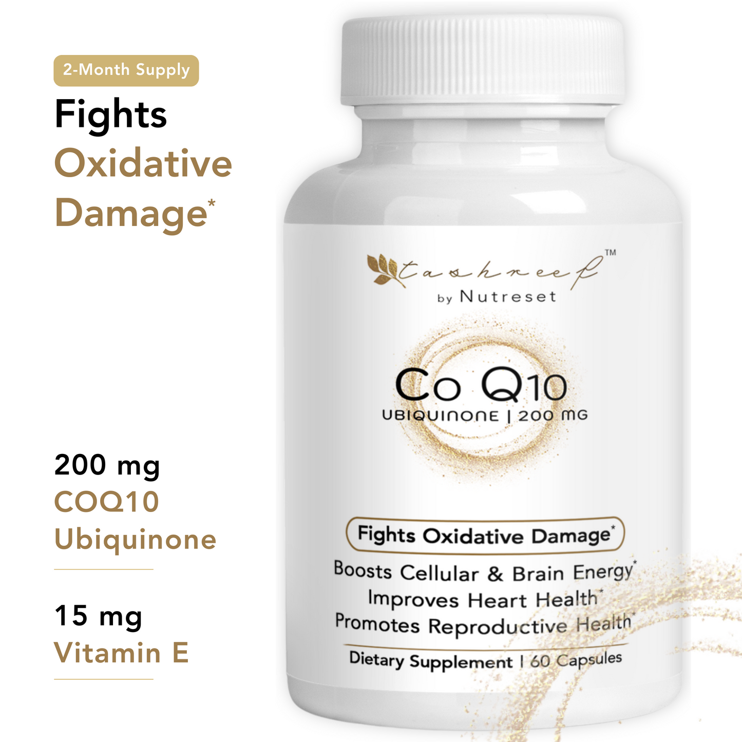 Tashreef CoQ10 200 mg (Ubiquinone) Softgels – Premium Heart, Energy & Antioxidant Support*