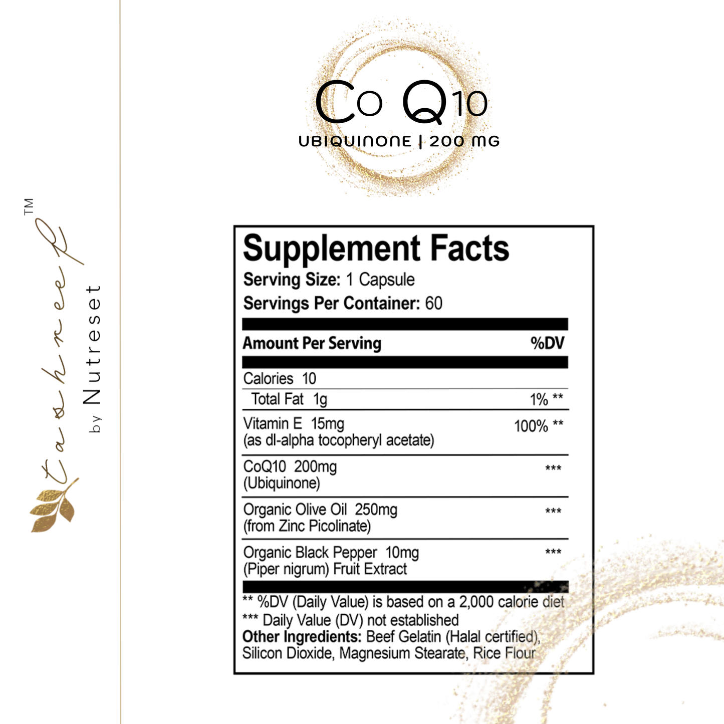 Tashreef CoQ10 200 mg (Ubiquinone) Softgels – Premium Heart, Energy & Antioxidant Support*