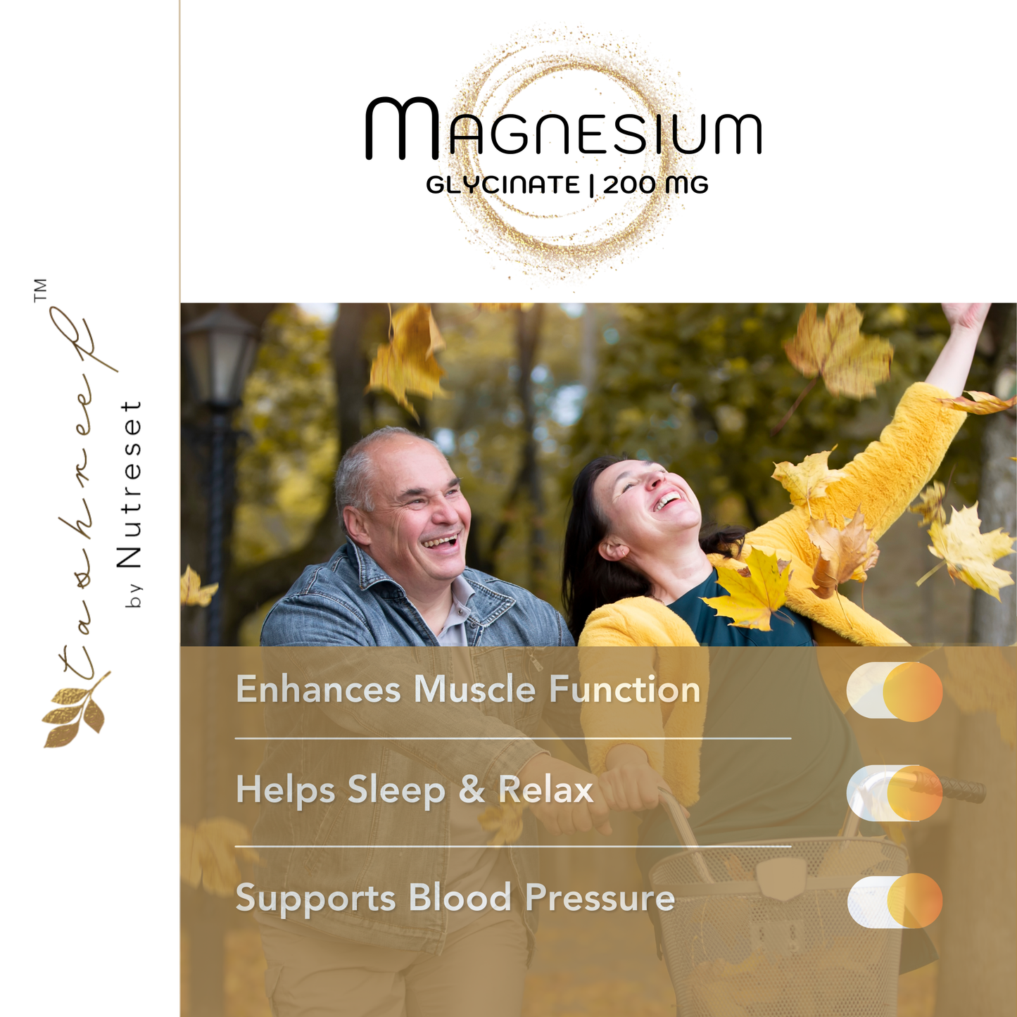 Tashreef Magnesium Glycinate 200mg – Bone, Heart & Muscle Support, 60 Ct