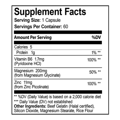 Tashreef Magnesium Glycinate 200 mg Chelated Mineral Supplement, 60 Capsules